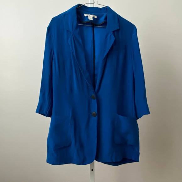 Kenneth Cole Jackets & Blazers - Kenneth Cole Luxury Formal 100% Silk M Blue Blazer Lightweight Jacket